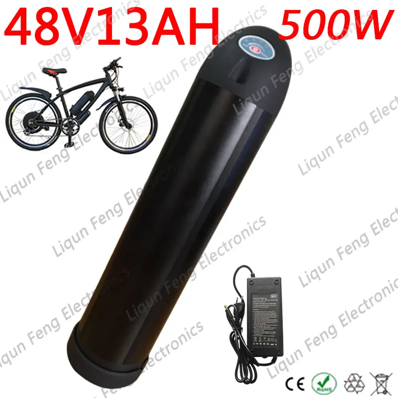 Free Customs Tax 48V 13AH Bottle lithium ion Battery Electric Bicycle BMS with fit BBS02 1000W 750W Bafang Motor48V | Спорт и