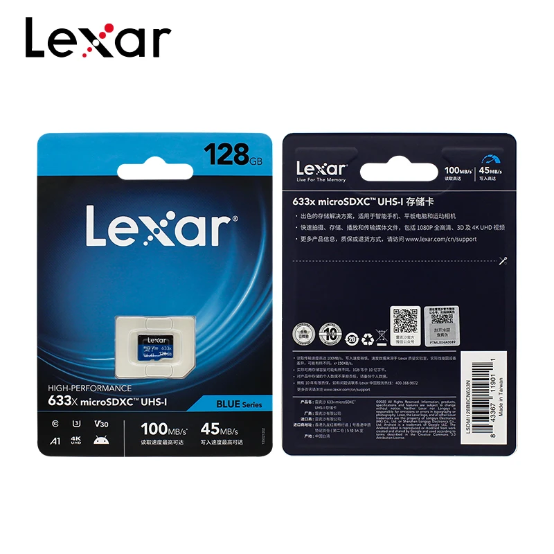  Lexar TF ޸ ī, 633x32GB 64GB 128GB 256GB SDHC A1 V10  ũ SD ī SDXC V30 U3 ÷ 丮 ī