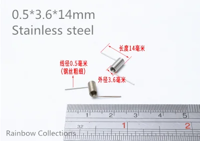 10Pcs/lot 0.5*3.6*14mm*14circles Stainless Steel Small Torsion Spring Hardware DIY Tools | Обустройство дома