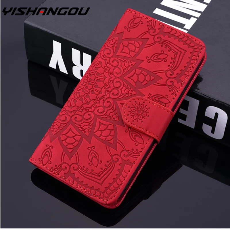 

YISHANGOU Leather Case For Xiaomi K20 Pro K20 MI 9T Mi 9 8 Lite Flower Flip Book Case For RedMi 7A Note 7 6 5 4X Pro Cover Funda