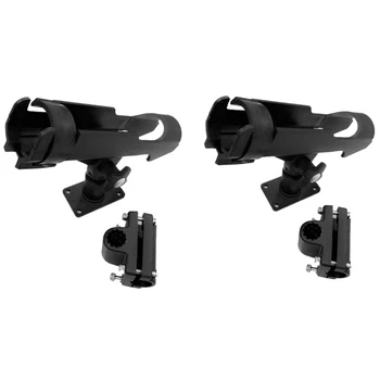 

2X Adjustable Side Rail Mount Kayak Boat Fishing Pole Rod Holder Tackle Kit