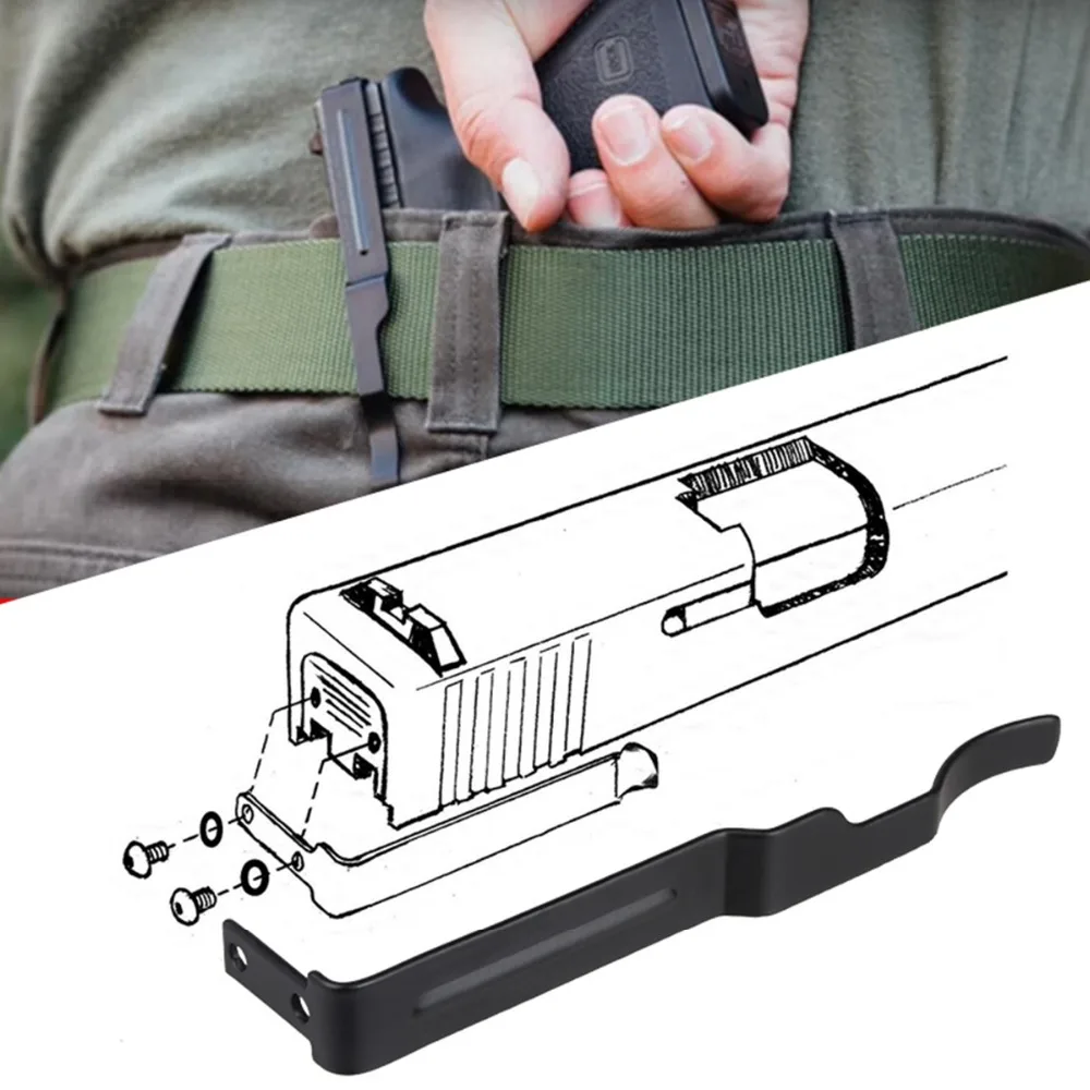 Принадлежности для охоты, оружие Зажим для ремня для Glock слайд кобура Glock 17 19 расстегиваемый ремешок шириной 22 или 26 27 28 30S Размеры 31, 32, 33, 34, 35, 36, ношения пистолета клип шлепанцы без задника с открытыми пальцами
