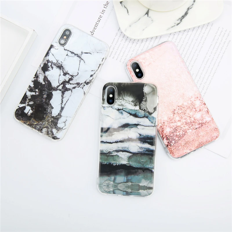 Lovebay чехлы для телефонов с мраморным узором iPhone XS X XR Max 6 6s 7 8 Plus Мягкий