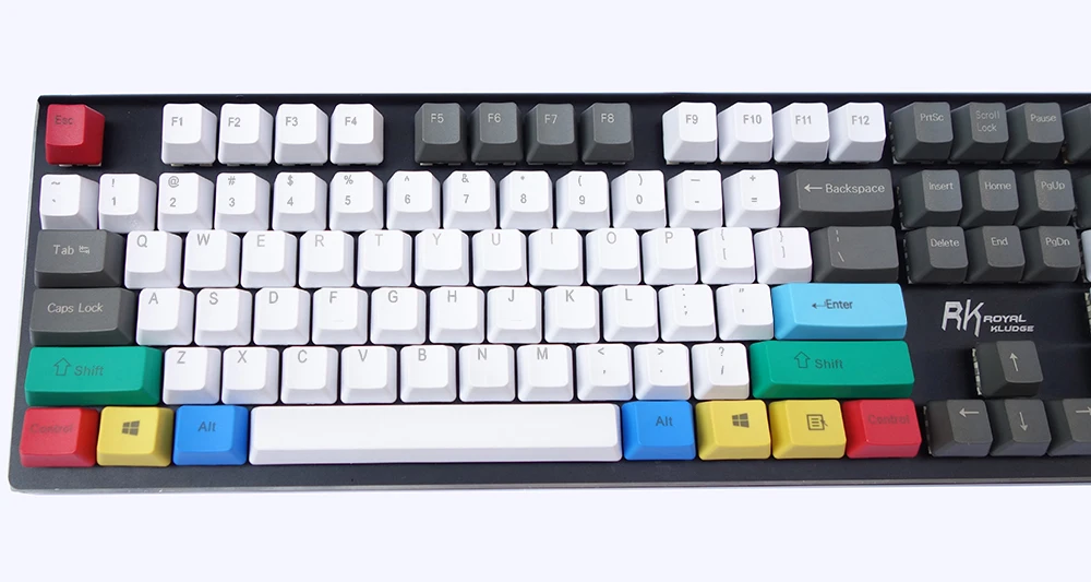 NPKC OEM PBT Keycaps бело серый синий смешанный ANSI макет 61 клавиша 87 клавиш 104 клавиши 108