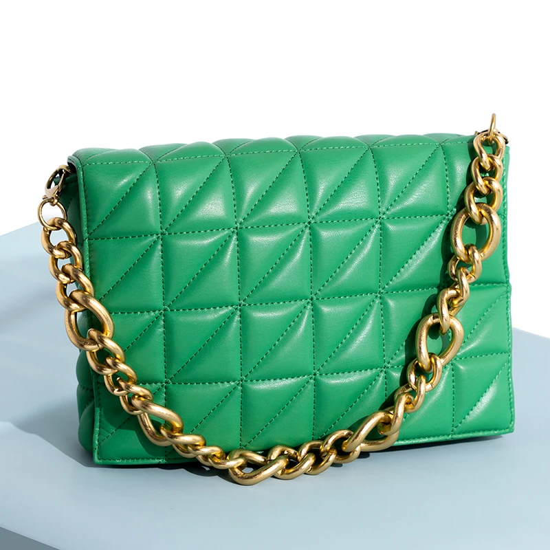 Branded Women's Shoulder Bags 2020 Thick Chain Quilted Shoulder Purses And Handbag Women Clutch Bags Ladies Hand Bag
