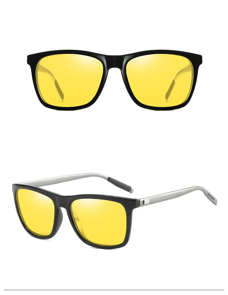 Night Vision Glasses Unisex Driving Glasses Polarized Outdoor Riding Hd Vision Sun glasses Square Anti-light Goggles - Название цвета: F-Night vision style