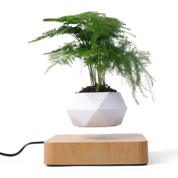 

Creative Levitating Air Bonsai Pot Rotation Planters Magnetic Levitation Suspension Flower Floating Pot Potted Plant Desk Decor