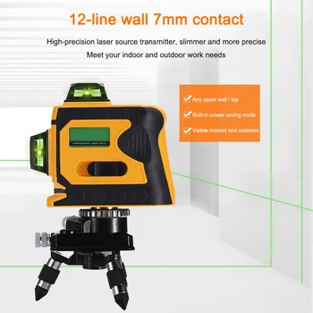 

Laser Level 12 Lines лазергый уровень Laser Level 360 Horizontal Ranging Wall Meter Self-leveling Horizontal&Vertical Beam Line