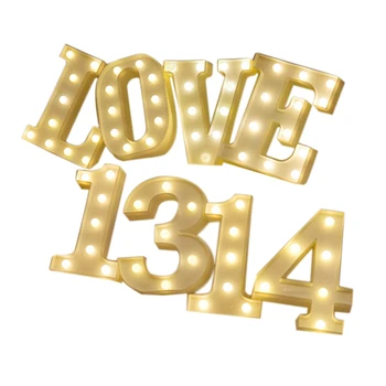 

1 Set DIY Letter I LOVE YOU Night Lights Marquee Sign Alphabet Wall Hanging LED Light Home Wedding Birthday Party Decor