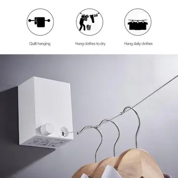 

Retractable Indoor Clothes Wall Hanger Practical Free Punching Telescopic Drying Rack Durable Balcony Invisible Clothesline