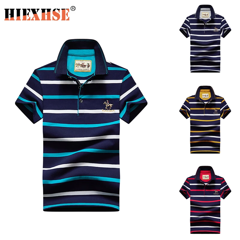 

High Quality Striped 3D Embroidery Polo Shirt Casual Polo Shirts men's Short sleeve polo shirt 2020 New Arrival polosshirt