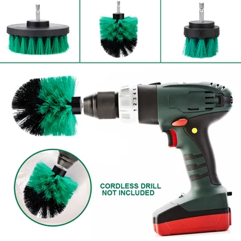 

3Pcs Electric Drill Brush Kit Plastic Round Cleaning Brush For Carpet Glass Car Tires Nylon Brushes Power Scrubber Drill Tools