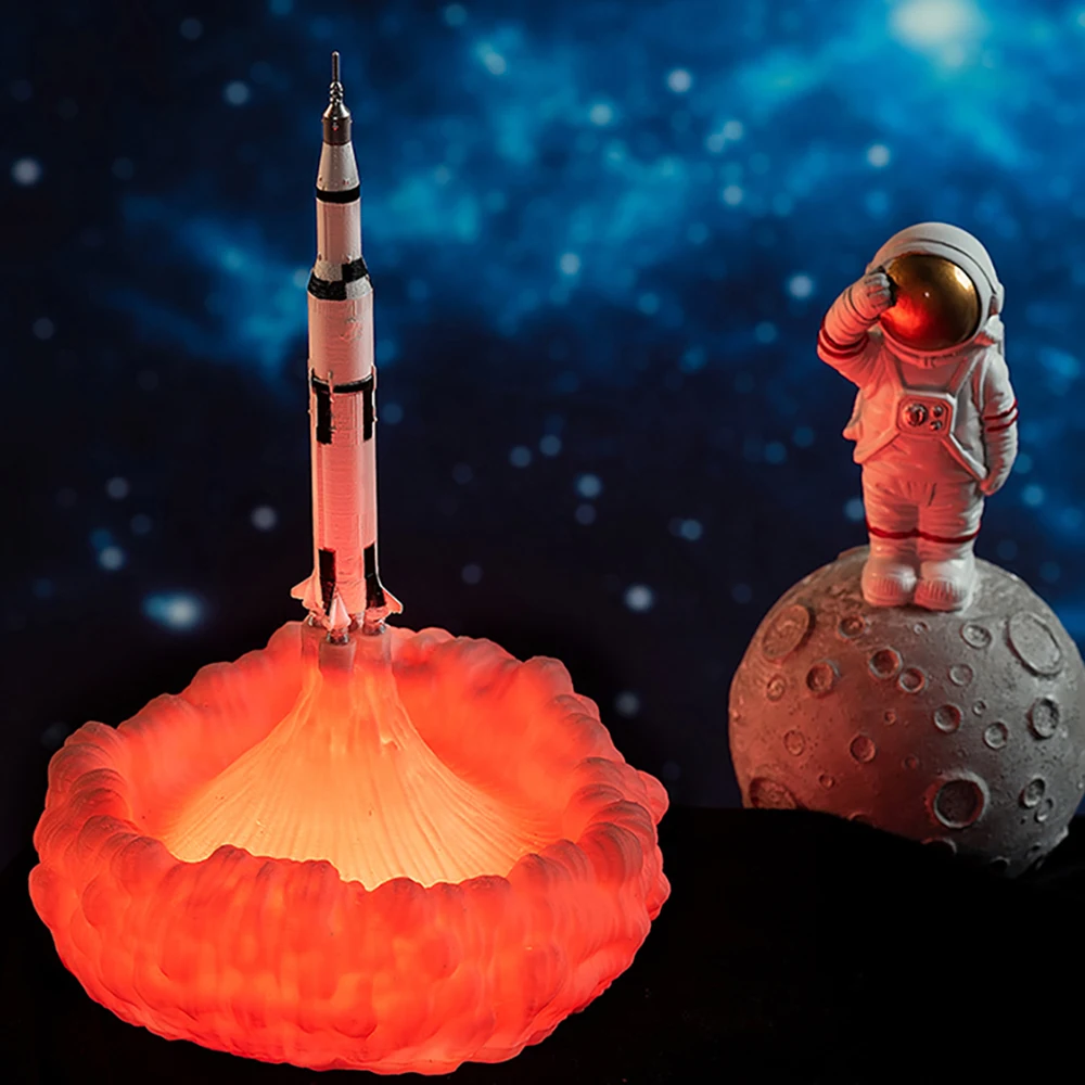 

Space Shuttle Lamp And Moon Lamps In Night Light By 3D Print For Space Lovers Lamp Lovers Rocket Lamp Home Decor Creative Gift