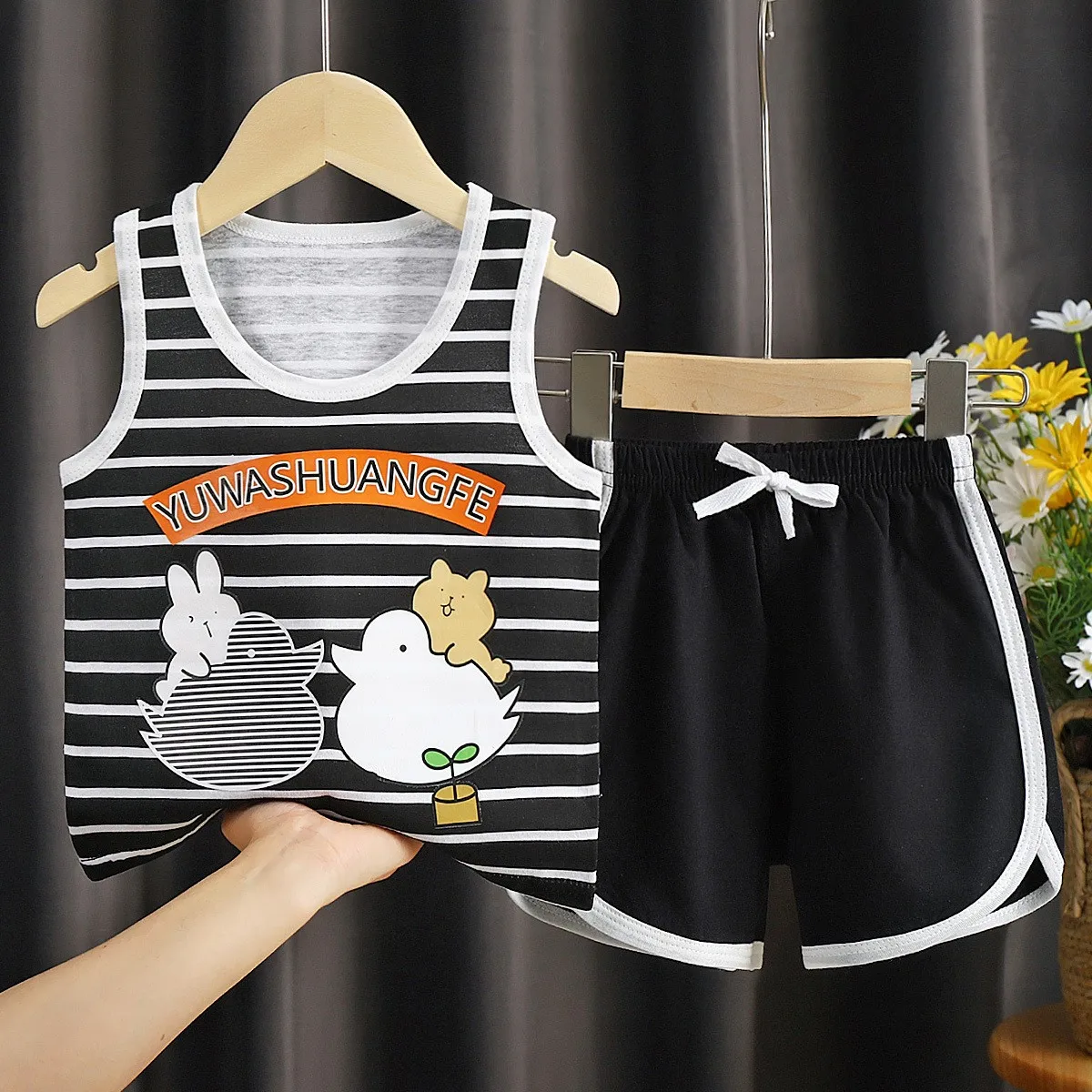 Kids Clothing Set 2pcs/set New Summer Baby Boys Girls Clothes Suit Children Sleeveless T Shirt Shorts Toddler Casual Clothing Set Kids Tracksuits