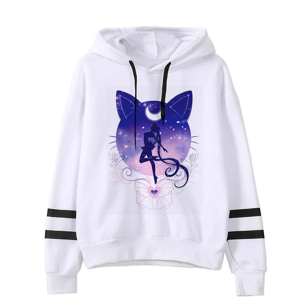 

sailor moon hoodie cat harajuku 2019 korean style ulzzang kawaii 90s cartoon clothing pullovers Oversized hooded streetwear