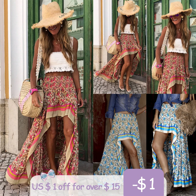 Faldas con estampado dama, con estampado delantero, diseño único, a moda, cintura alta, elegante, estilo veraniego|Faldas| - AliExpress