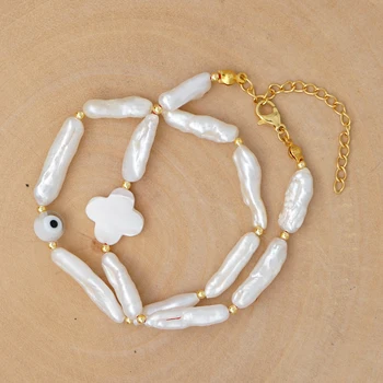 

GO2BOHO Bracelet For Women Seashell Flower Bracelets luxury Natural Pearl Jewelry Pulseras Mujer Moda 2020 New Handmade Beaded