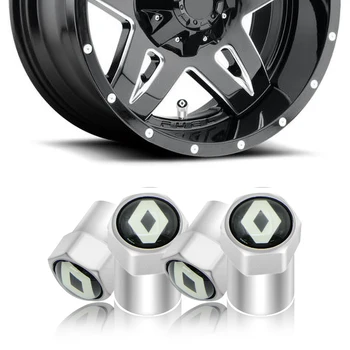 

4pcs Black Sliver Car Decoration Cover Car Tire Wheel Valve Cap for Renault Megane 2 3 Duster Logan Clio Laguna 2 Captur