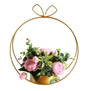 

Stable load-bearing metal wall hanging flower basket decoration practical geometric flower arrangement hanging wall flow