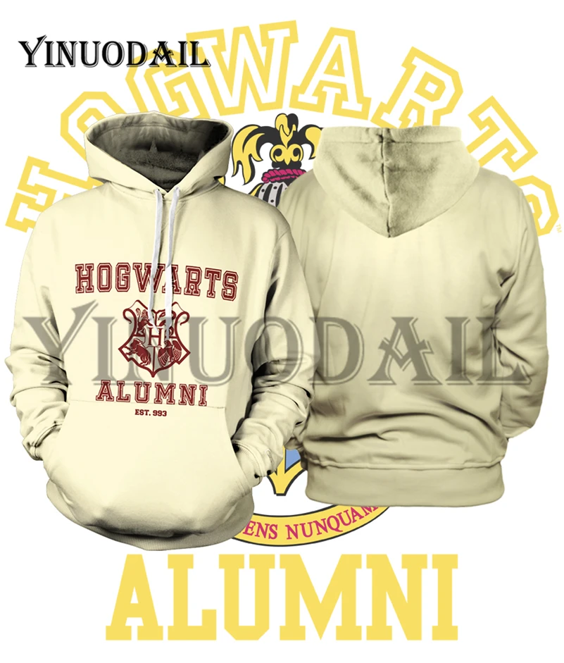 

YINUODAIL Mens Sporting Hoodies Wizardry 3D Hoody Sweatshirt Hogwarts Streetwear Cosplay Costume