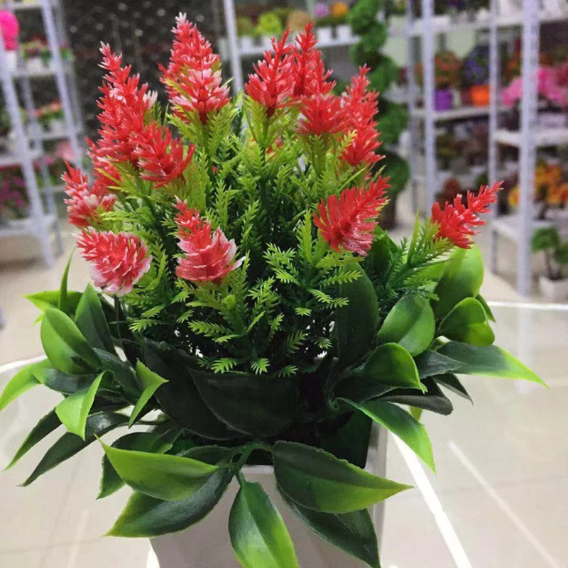 1pc Artificial Flowers Plant In Pot Outdoor Home Room Office Decoration Gift New