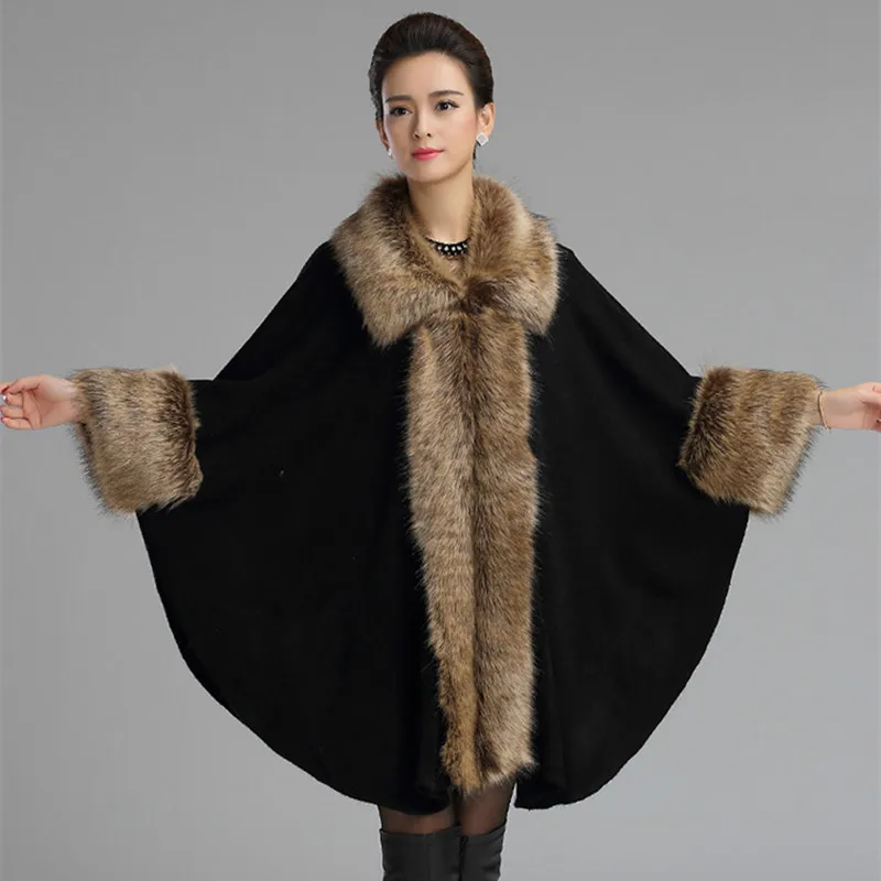 Модное роскошное пальто из искусственного меха енота с отложным воротником, меховая парка-накидка, длинный вязаный кашемировый свитер, меховые вечерние зимние женские Пиджаки