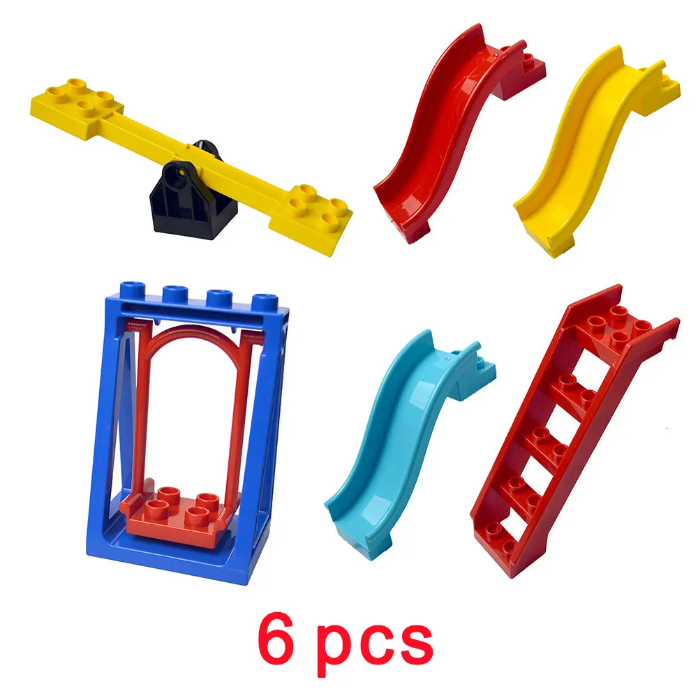 Большие строительные блоки для поезда и парка совместимые со всеми брендами