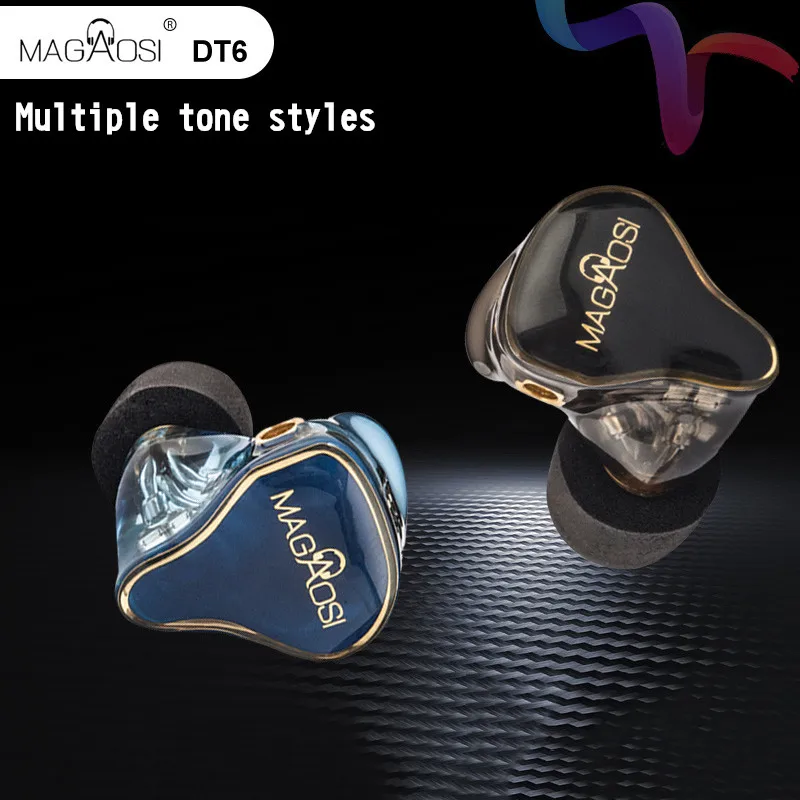Magaosi DT6 MMCX Earphone Noise Cancelling Audiophile Earbuds Powerful IEM HiFi In ear Earphone