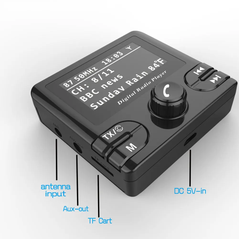 Автомобильный цифровой радиостанция DAB адаптер ресивер FM-передатчик Bluetooth потокового воспроизведения музыки