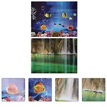 

1pc Practical Creative Fish Tank Sticker Aquarium Background Decals for Home