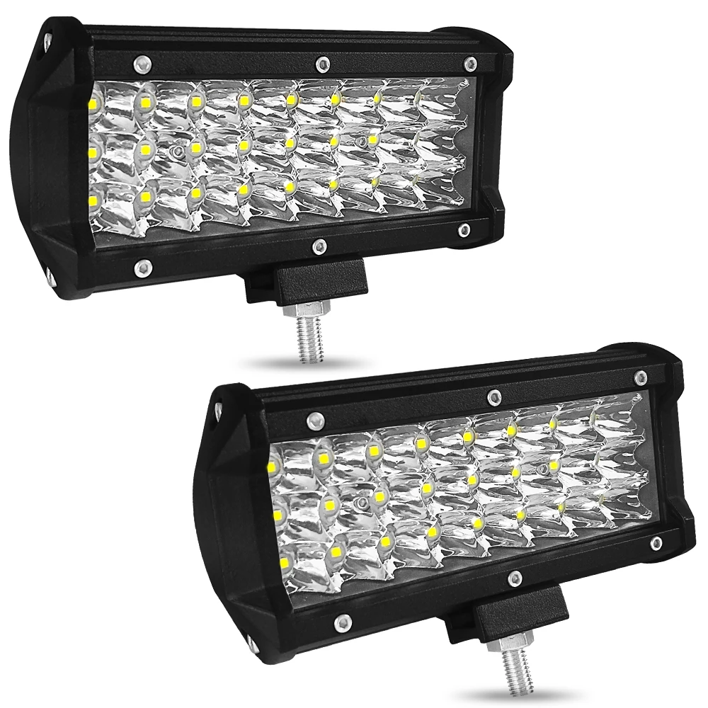 Zarkor High Quality 7&quot 3 Rows LED Light Bar 4X4 Engineering Inspection Spotlight Offroad Roof Condensed 72W 72000LM | Автомобили и