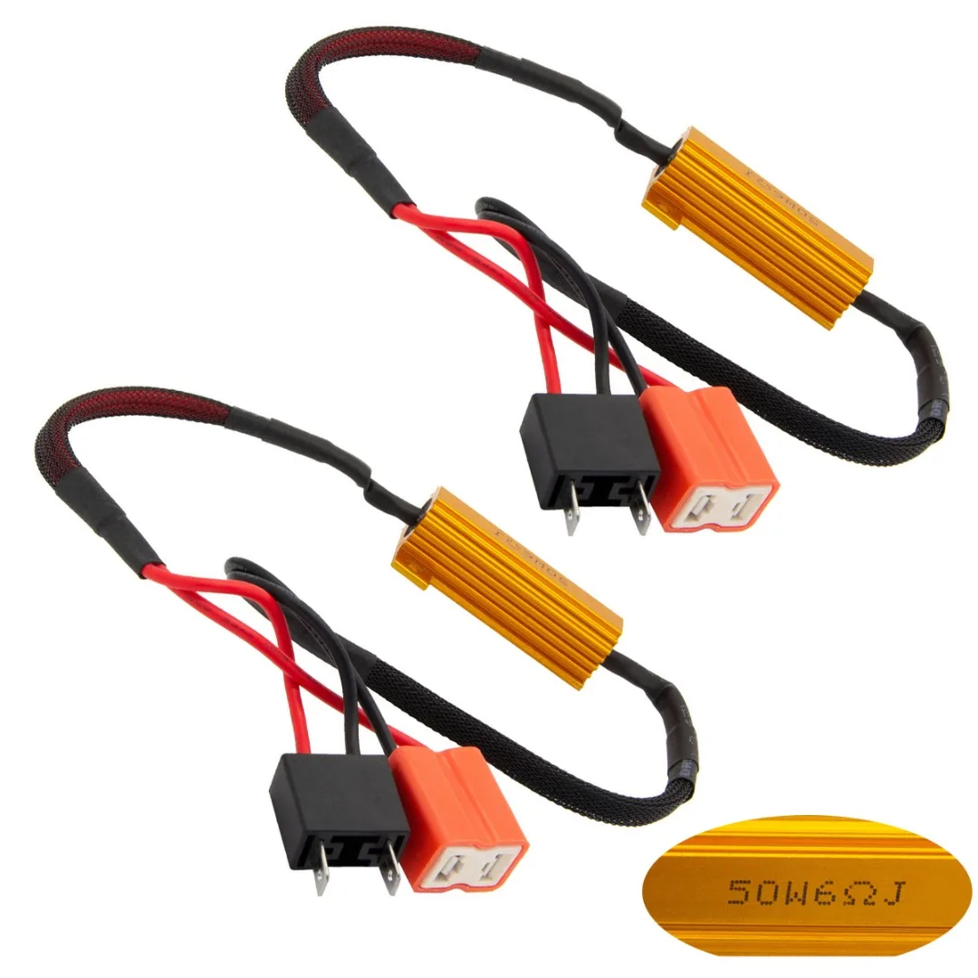 

2pcs H7 LED SMD CANBUS No Error 50W Resistors Resistance Decoder Harness Decoder Car Headlight Error Free Adapter Kit