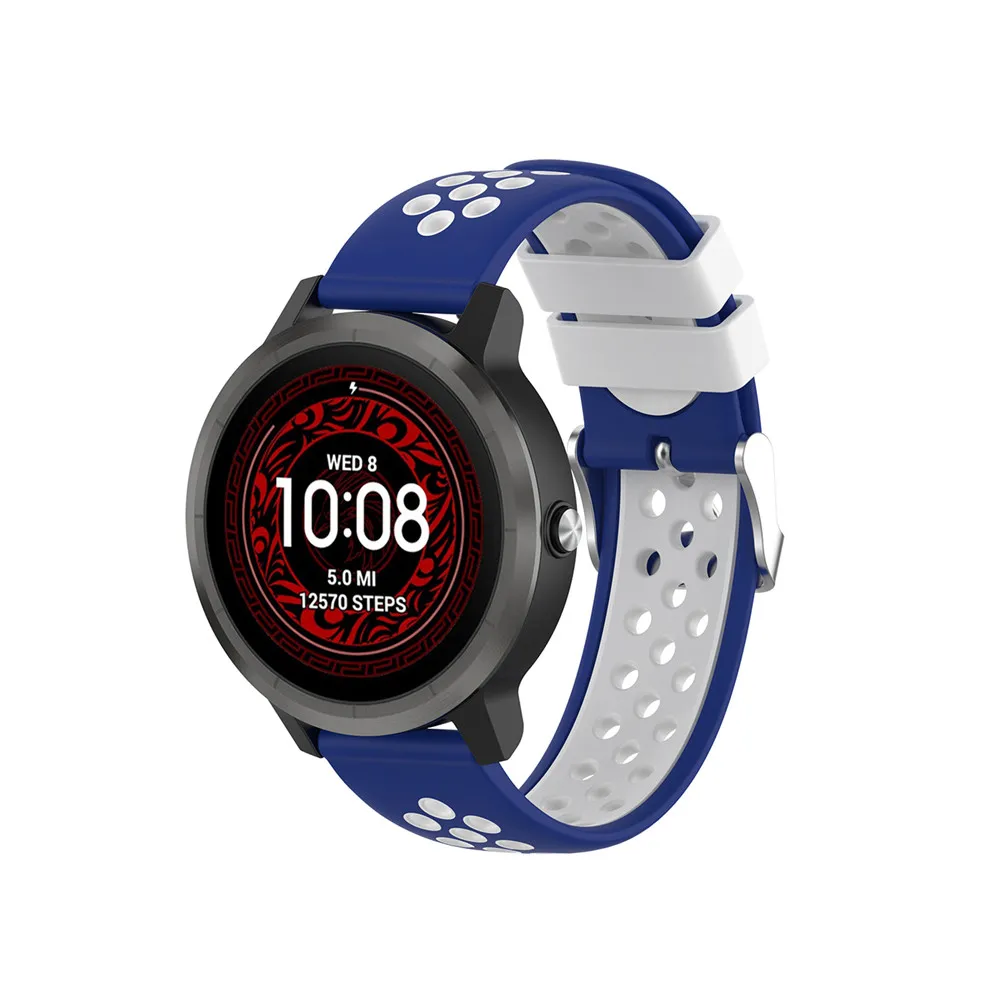 20 мм силиконовый браслет для Garmin Vivoactive 3/HR для Ticwatch 2/E/C2 для samsung gear R600/Galaxy Watch R815 Смарт-часы