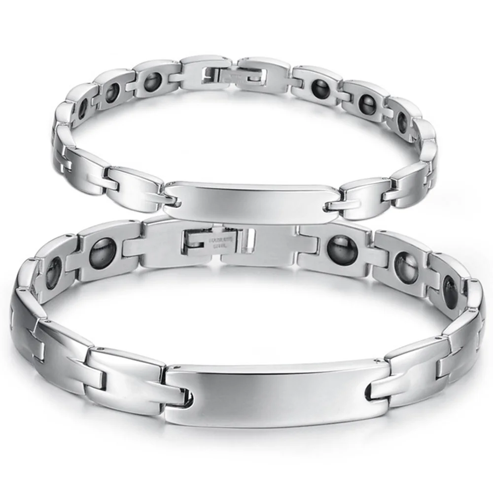 

Lovers' Health Magnetic Bracelets Casual 316L Stainless Steel Germanium Bracelets For Women Men Jewelry
