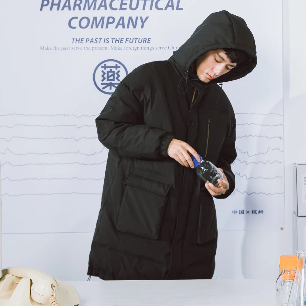 ByteHare Play Drug Bureau's Bread костюм длинный с капюшоном пуховик Мужская оснастка белая утка вниз пара мужская куртка