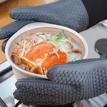 2 шт./1 пара Еда Класс термостойкие силиконовые перчатки для барбекю гриль перчатки Кухня барбекю Пособия по кулинарии Прихватки выпечка, гриль перчатки