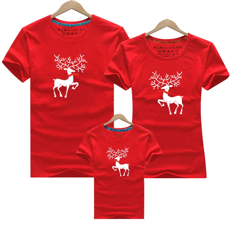 

Matching Clothing Family Look Christmas Mom Daughter Clothes Father Son Cartoon Milu Deer Family Clothing Dad Mom Boy T-Shirt