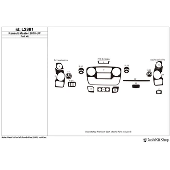 

Interior lining for Renault Master 2010-UP. Set L2381.