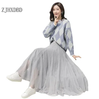 

Women's Tulle Skirt Long Black Spring Summer High Waist Maxi Skirts for Women Long Skirt Tulle Woman White Mesh Skirts Womens