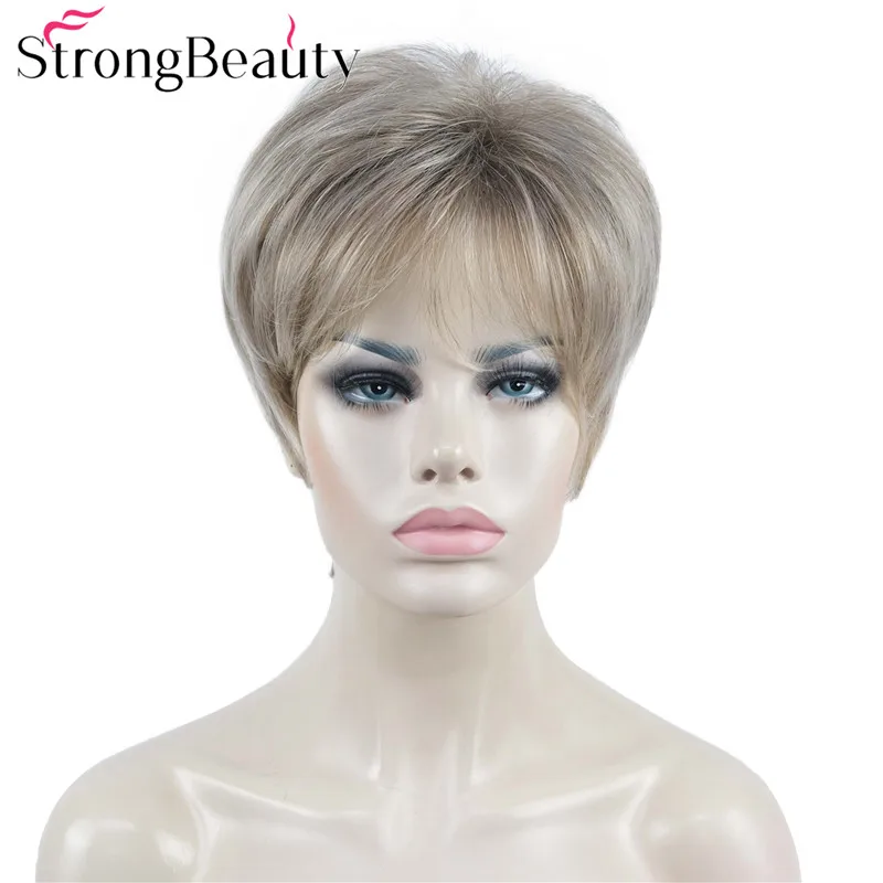 

Парик блонд StrongBeauty, короткий, многослойный, из синтетических волос