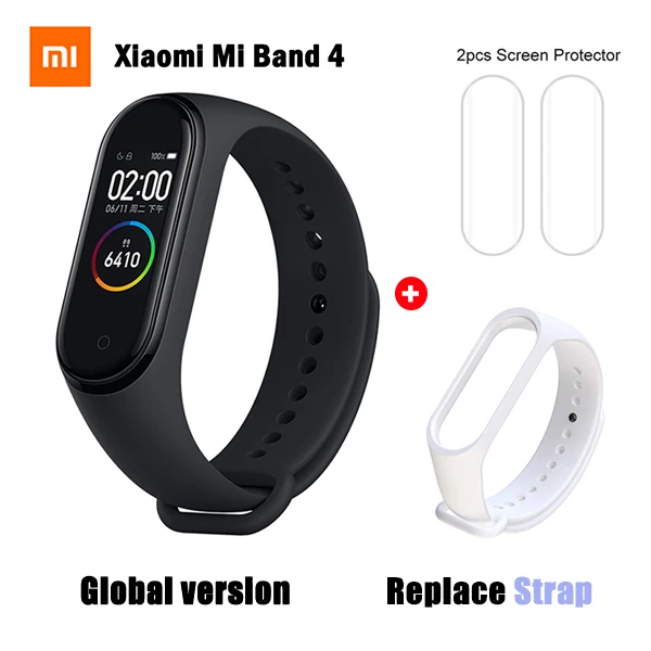 Xiaomi mi Band 4 глобальная Версия смарт-браслет Bluetooth Спорт Фитнес пульсометр водонепроницаемые часы mi Band 4 китайская версия - Цвет: GB add Strap 3