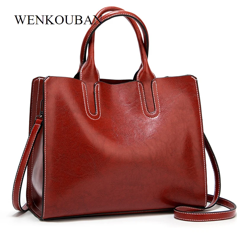 Leather Handbags Big Women Bag High Quality Casual Female Bags Women's