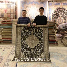 Yilong 4'x6' Традиционный Ковер для спальни антикварная вещь темно-синий Восточный персидский ковер(YJH260A