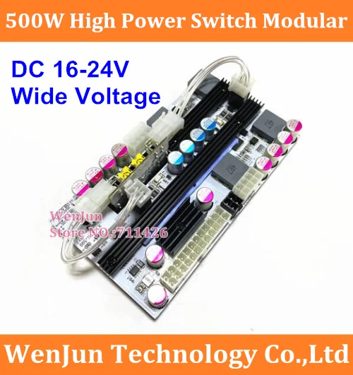 

Upgrade 500W High Power DC 16V-24V Wide Voltage Power Supply Switch PSU Pico DC-ATX 500W Motherboard Power ATX Module Dual input