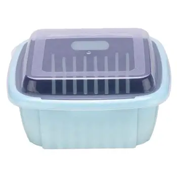 

2 Set Double-Layer Colander With Lid Plastic Kitchen Strainer Drain Basin Basket Washing Bowl And Strainer For Home Kitchen