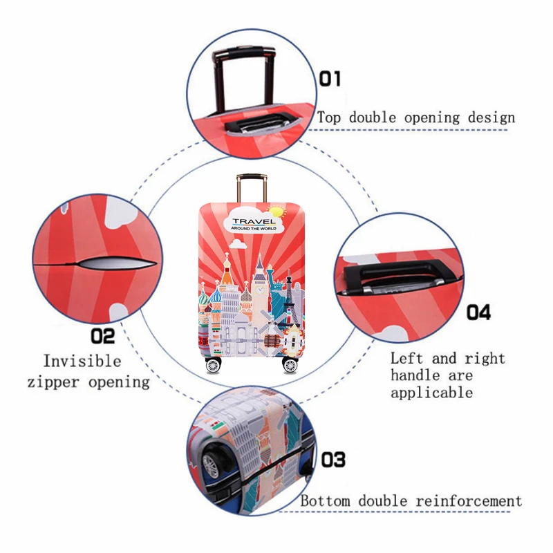 Модный чехол для багажа с Эйфелевой башней, защитный чехол, ВОДОНЕПРОНИЦАЕМЫЙ ПЛОТНЫЙ ЭЛАСТИЧНЫЙ чехол для чемодана, 18-32 дюймов, XL, аксессуары для путешествий