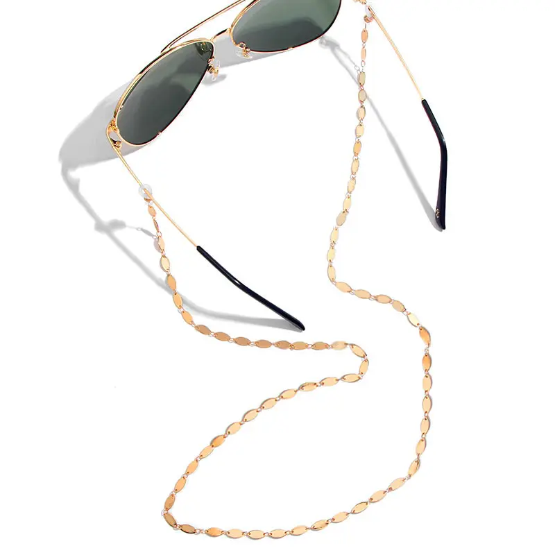 Flatfoosie Модные женские золотые очки цепочка для очков Очки для чтения винтажная цепочка держатель шнур ремешок аксессуары для очков - Цвет: 9GD