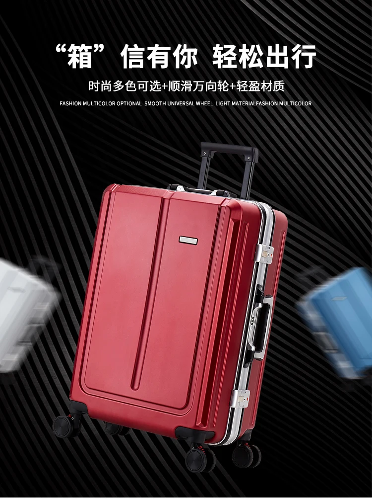 Многофункциональный usb зарядка Скалка багажа Spinner пароль Алюминиевая тележка рамка чемодан колеса