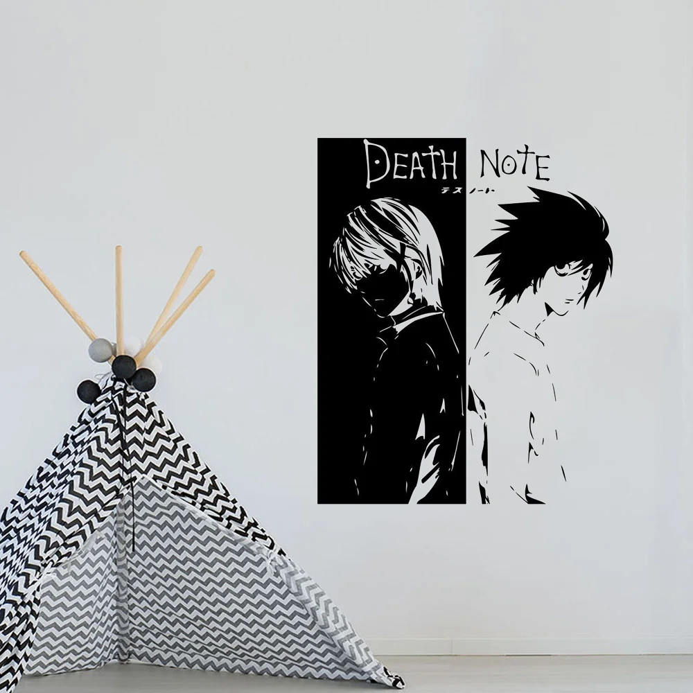 Anime Wall Sticker Death Note | Anime Stickers L Death Note | Sticker Mural Death  Note - Wall Stickers - Aliexpress