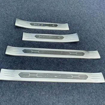 

External Stainless Car Door Sill Scuff Plate Sticker Sill Scuff Welcome Pedal 4Pcs For Toyota RAV4 2019 2020 Accessories